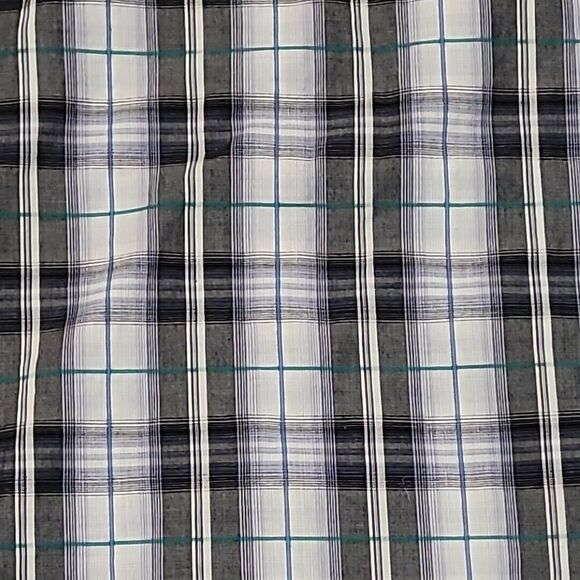 Wrangler Mens Western Cowboy Pearl Snap Shirt Blue Green White Plaid Medium - Picture 6 of 6